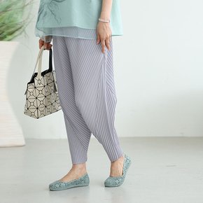 P92036 B아도 사선플리츠 배기팬츠 50대 엄마옷