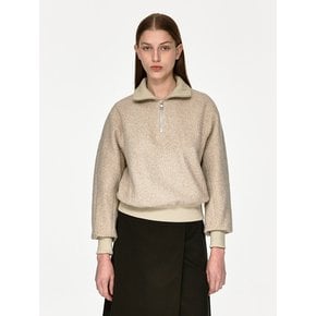 TWW BOUCLE HIGH NECK ZIP-UP TOP _2 COLORS