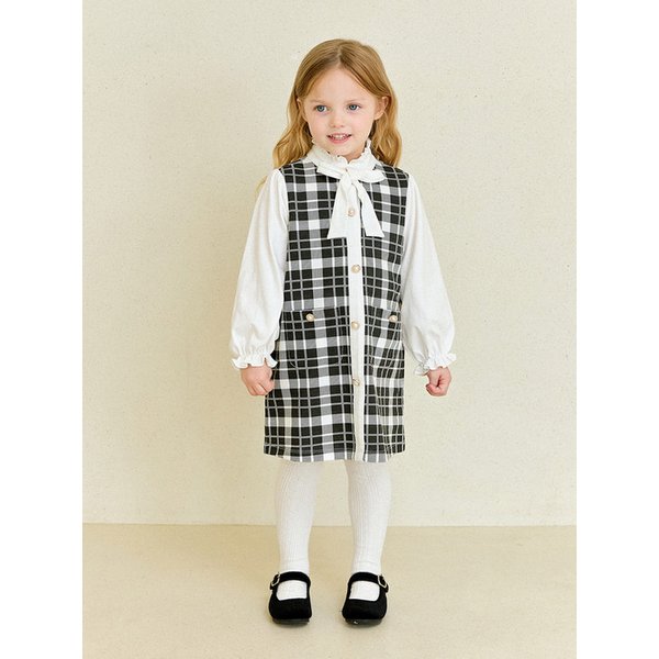 클래식프릴모노체크원피스