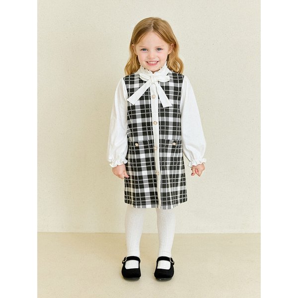 클래식프릴모노체크원피스