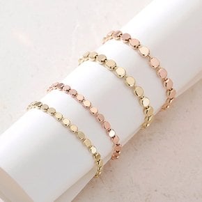 14K 반지 레이어드 우정 링 플렛 판 볼 (대)