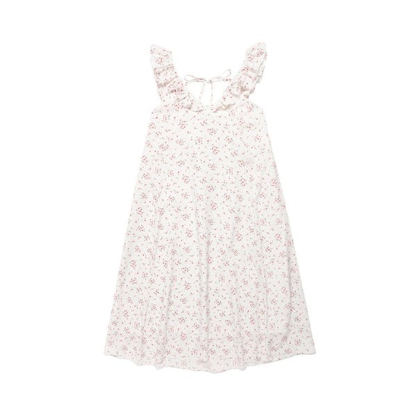 Casia Flower Frill Dress_White