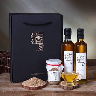 참다올 향진당 국산 참기름 180선물세트(참기름180ml,들기름180ml,볶은참깨80g)(+쇼핑백)