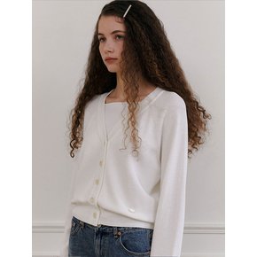 Cotton blouson cardigan (Ivory, Beige, Blue)