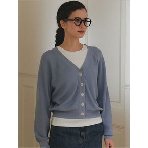 Cotton blouson cardigan (Ivory, Beige, Blue)