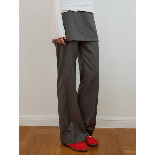 P3296 오버레이 스커트 팬츠_Charcoal