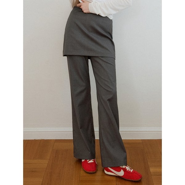P3296 오버레이 스커트 팬츠_Charcoal