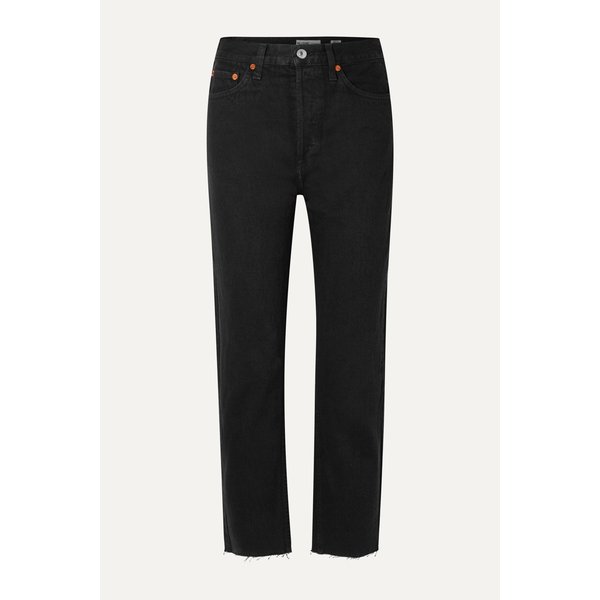 70년대 하이 라이즈 스토브 파이프 스트레이트 레그 진 블랙 26191867425260675