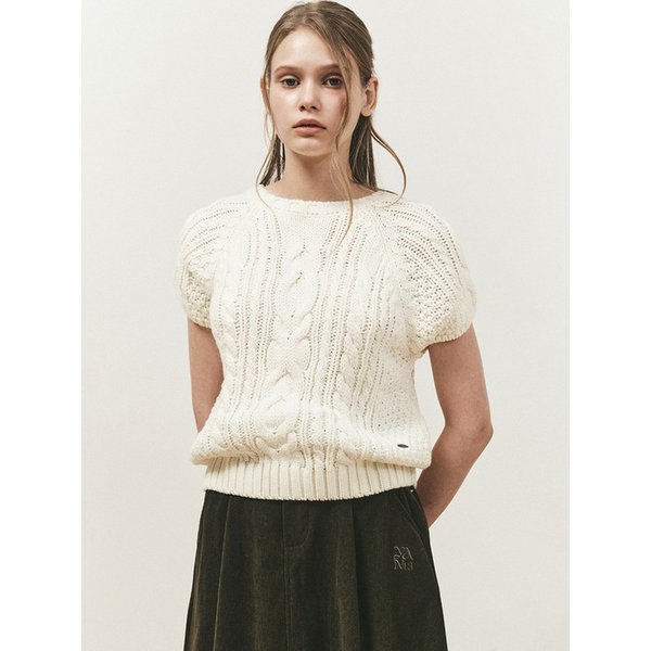HERITAGE BOLD CABLE HALF KNIT_IVORY