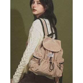 mini ver. Suede flap backpack _ Beige