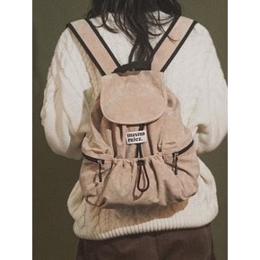 mini ver. Suede flap backpack _ Beige