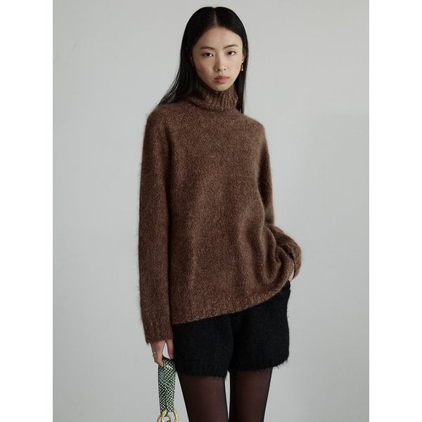 알파카 터틀넥 니트 - BROWN