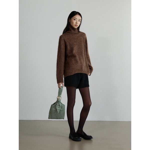 알파카 터틀넥 니트 - BROWN