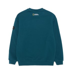 내셔널지오그래픽 K223USW950 키즈 캠핑 그래픽 맨투맨 티셔츠 TEAL GREEN