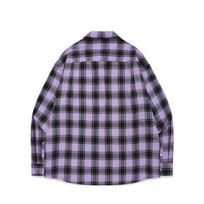 SP POCKET BORDER CHECKED OVERFIT SHIRT-PURPLE