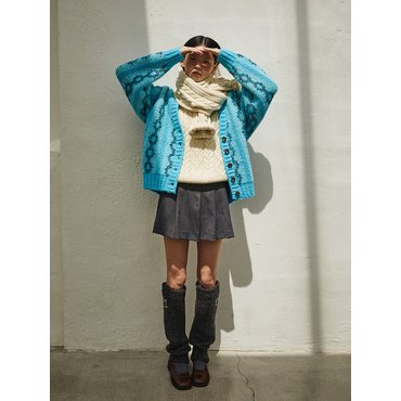 그린버터 Vintage Jacquard Pattern Cardigan (Sky blue)