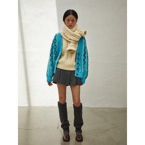 Vintage Jacquard Pattern Cardigan (Sky blue)