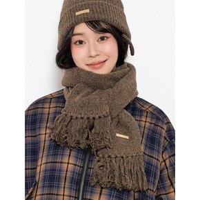 Baby Alpaca&Ramswool Tessle Muffler M7 Roasted Chestnut Brown