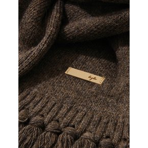 Baby Alpaca&Ramswool Tessle Muffler M7 Roasted Chestnut Brown