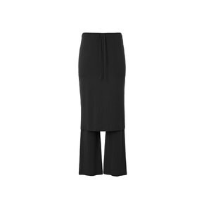 Smooth Long Skirt Pants, Black