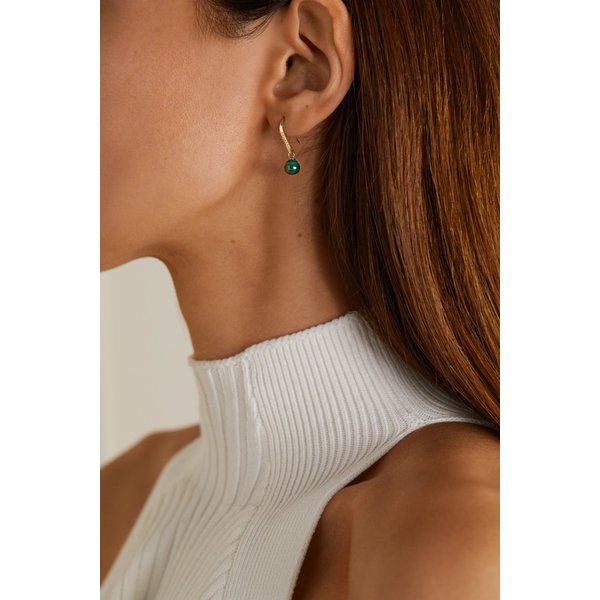 마테오 14-karat Gold, Malachite And Diamond Earrings 골드 17428787259245324