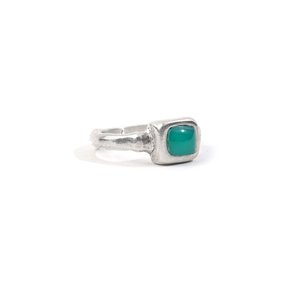 SILVER CHRYSOPRASE RING