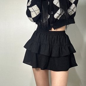 여성 캉캉 골덴 치마 밴딩 플레어 미니 스커트 속바지 3color 코듀로이 A라인 블랙 카멜 브라운