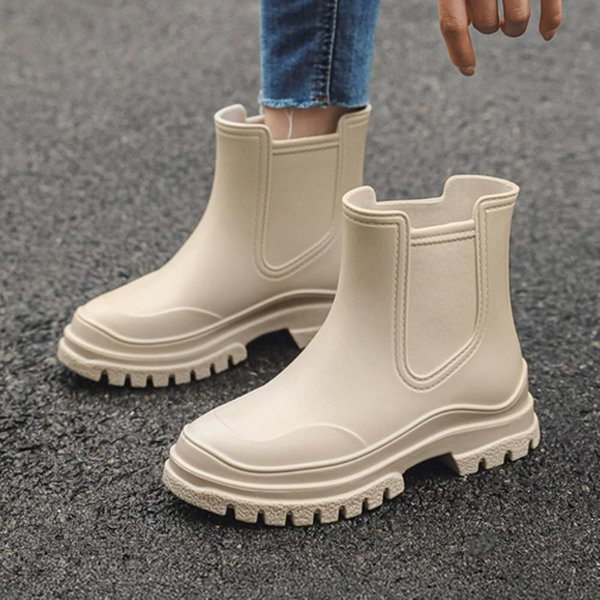 [옷자락] 여성 여름 방수 미끄럼 방지 숏 레인 부츠