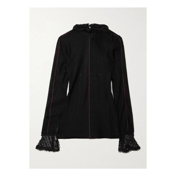 사라 튤 레이스 트리밍 메시 탑 블랙 46376663162944476