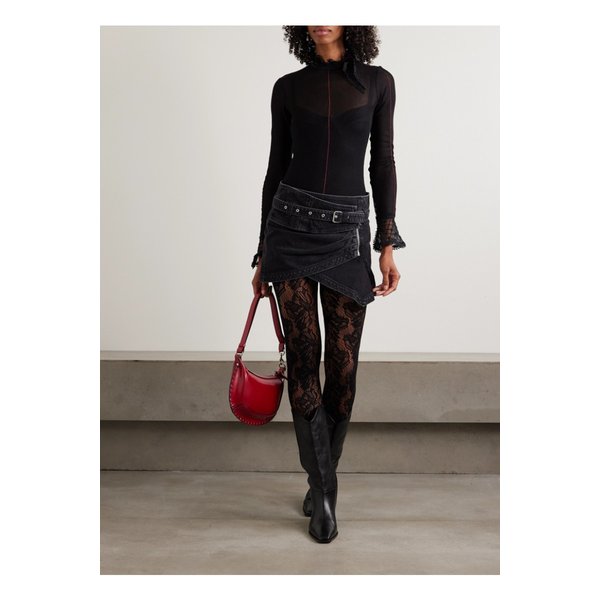 사라 튤 레이스 트리밍 메시 탑 블랙 46376663162944476