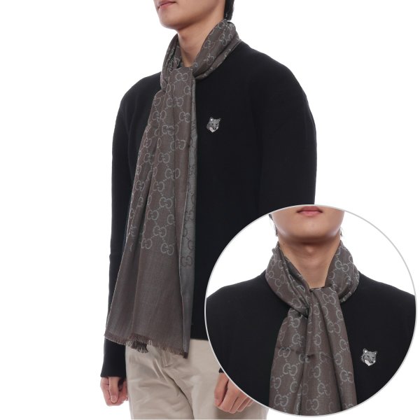 [부산점] 25FW 남성 GG 자카드 울 실크 머플러 (165904 3G646 1264 M 25F)