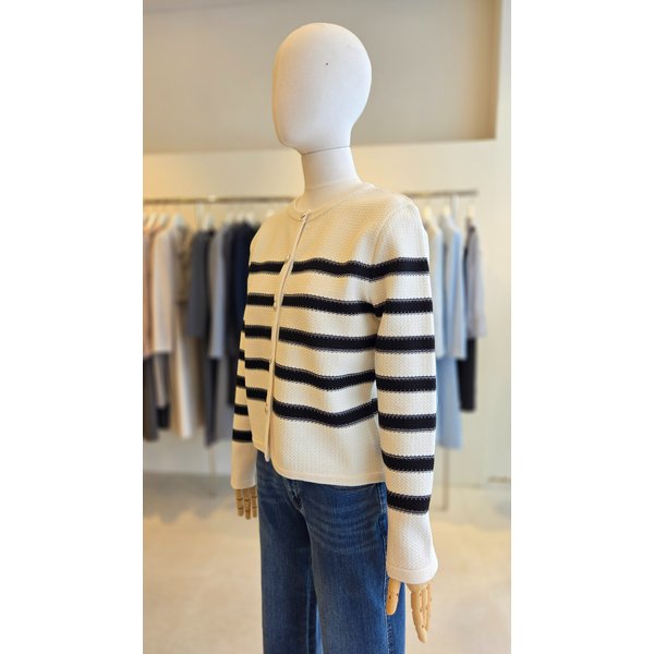 [여주점] [JJ 지고트] 여성 스트라이프 라운드넥 가디건 GS2A1CDR11