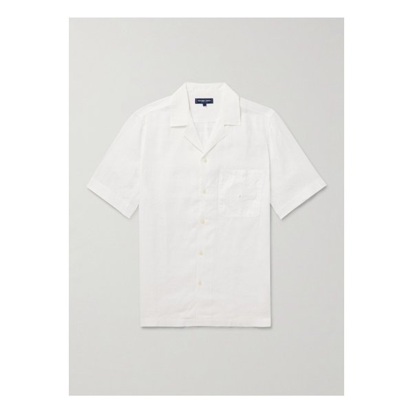 프레스코볼 카리오카 알베스 캠프 칼라 자수 리넨 셔츠 화이트 46376663162873365