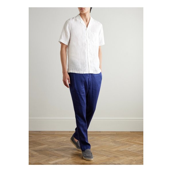 프레스코볼 카리오카 알베스 캠프 칼라 자수 리넨 셔츠 화이트 46376663162873365