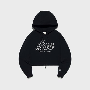 LEE 우먼 유니온 로고 크롭 후드 네이비 LE2501HD60NA