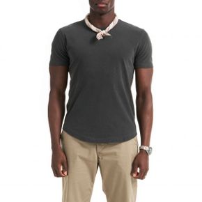 3965075 BUCK MASON Curve Hem Cotton Slub T-Shirt