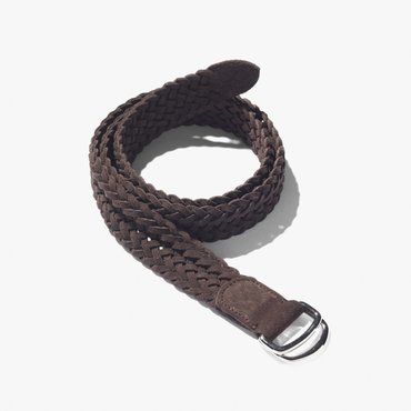 샌프란시스코마켓 SANTA TRINITA 산타 트리니타 벨트 TAC1M80006 WOVEN SUEDE CALF LEATHER BELT D-RING BROWN