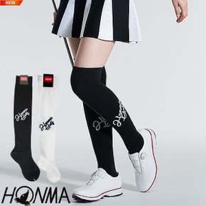[혼마코리아정품] HONMA 댄싱로고 니삭스 중목양말(화이트)(여성)