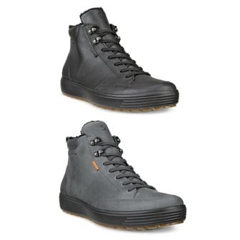 에코 [여주점] 남성 소프트7 트레드 고어텍스 캐주얼 데일리 논슬립 방한 기모 부츠 블랙, 그레이 450764