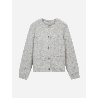 써스데이아일랜드 라운드넥 부클 니트 가디건_T258MCD256W