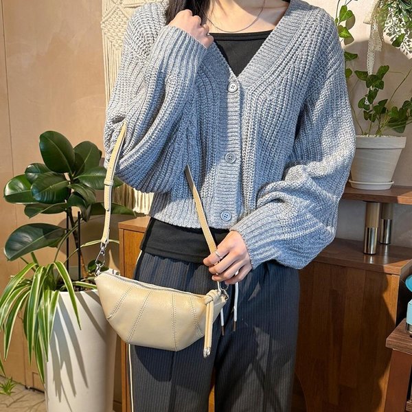 [옷자락] 여성 소가죽 더블 스트랩 크루아상 스티치 크로스백