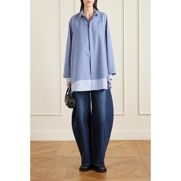 버클 벨트 하이웨이스트 배럴 레그 진 46376663162958863