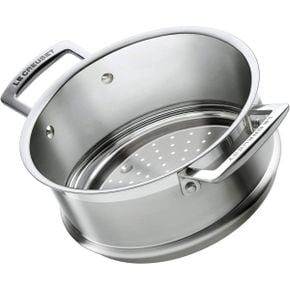 일본 르쿠르제 후라이팬0108 LE CREUSET Triple 스테인리스 스틸 Steamer 7.9 inches 20 cm 3ply