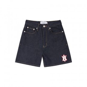 [아크메드라비[ A LOGO EMBLEM PATCH DENIM SHORT PANTS DARK BLUE A로고 숏데님