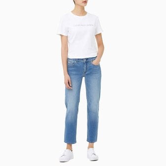 Calvin Klein Jeans 여성 슬림 스트레이트핏 앵클 미드 블루 데님(J219161)