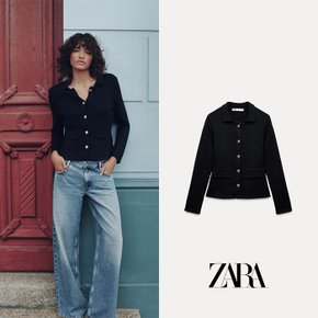 ZARA 자라 버튼 니트 가디건 네이비 3471111