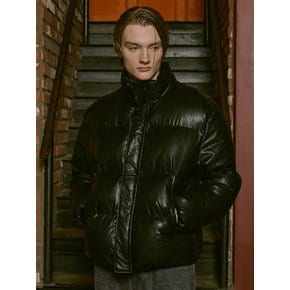 LEATHER PUFFER JUMPER [2 COLOR]