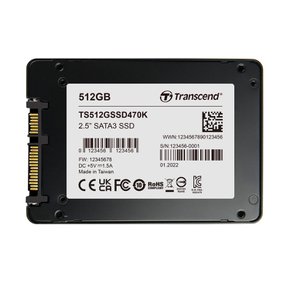 Transcend SSD 512GB 2.5SATA III 6Gbs [TBW:1X210TB] 3D TLC NANDBiCS5 트랜센드 업무용산업용