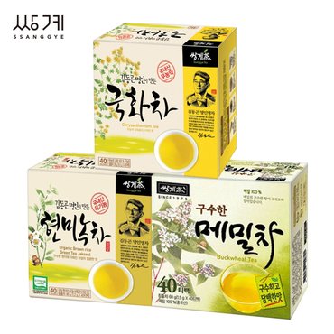  쌍계 현미녹차 40T +메밀차 40T +무농약 국화차 40T (120T)