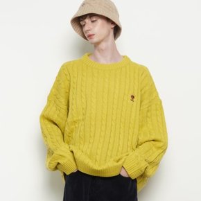 M55 poll twisted knit mustard